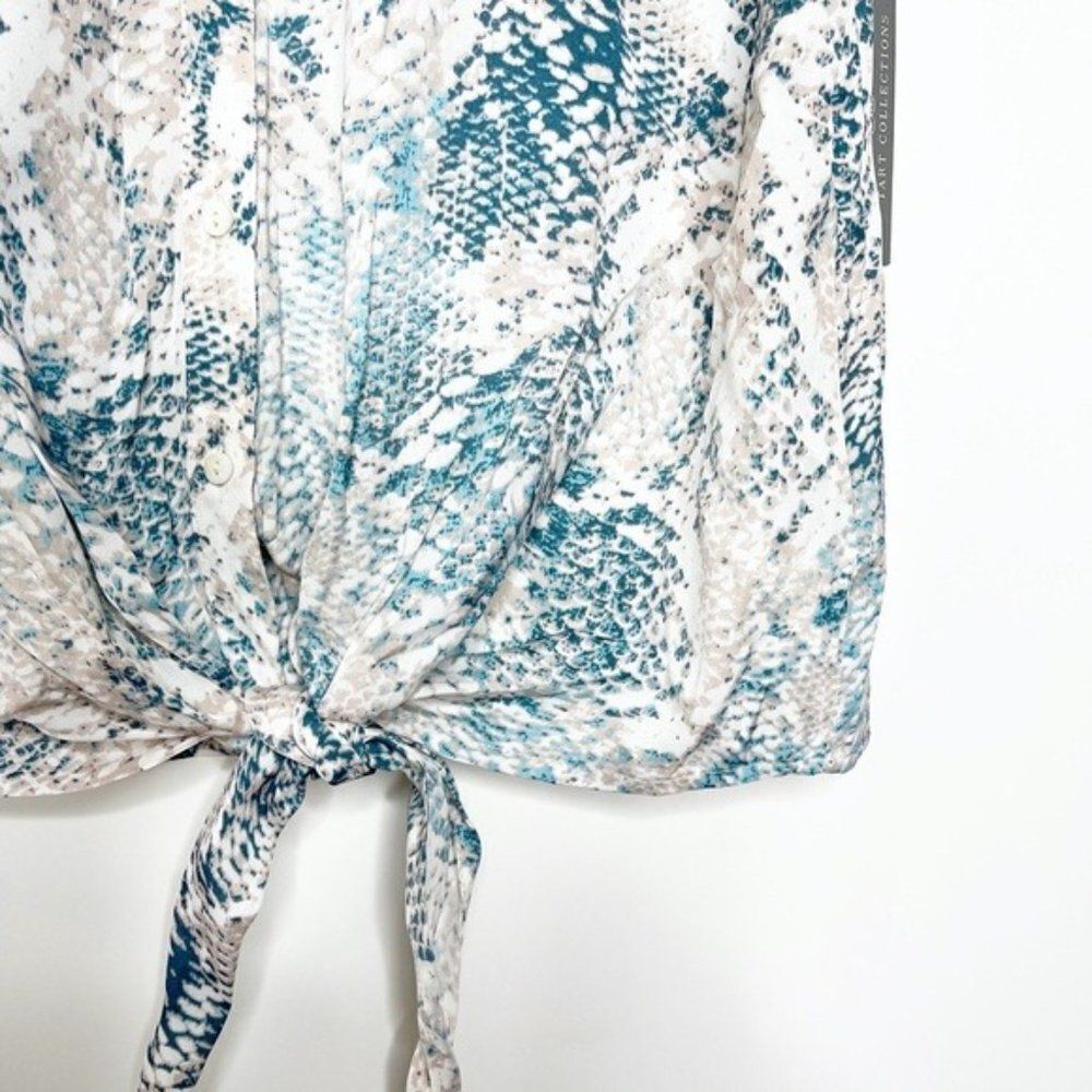 TART Liya Python Print Tie Front Blouse NWT - image 5